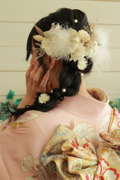 サイド編み下ろしヘア